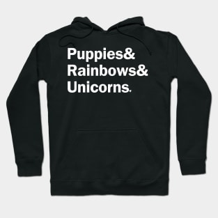 Puppies & Rainbows & Unicorns - White Hoodie